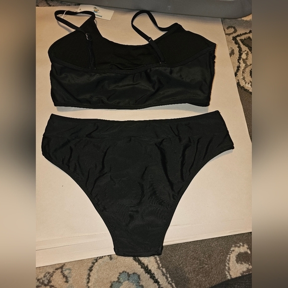 Beach Sissi 2pc Black Bikini Set SZ M - Picture 4 of 5
